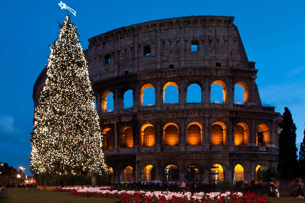 Christmas in Rome Coloseum Christmas Tree